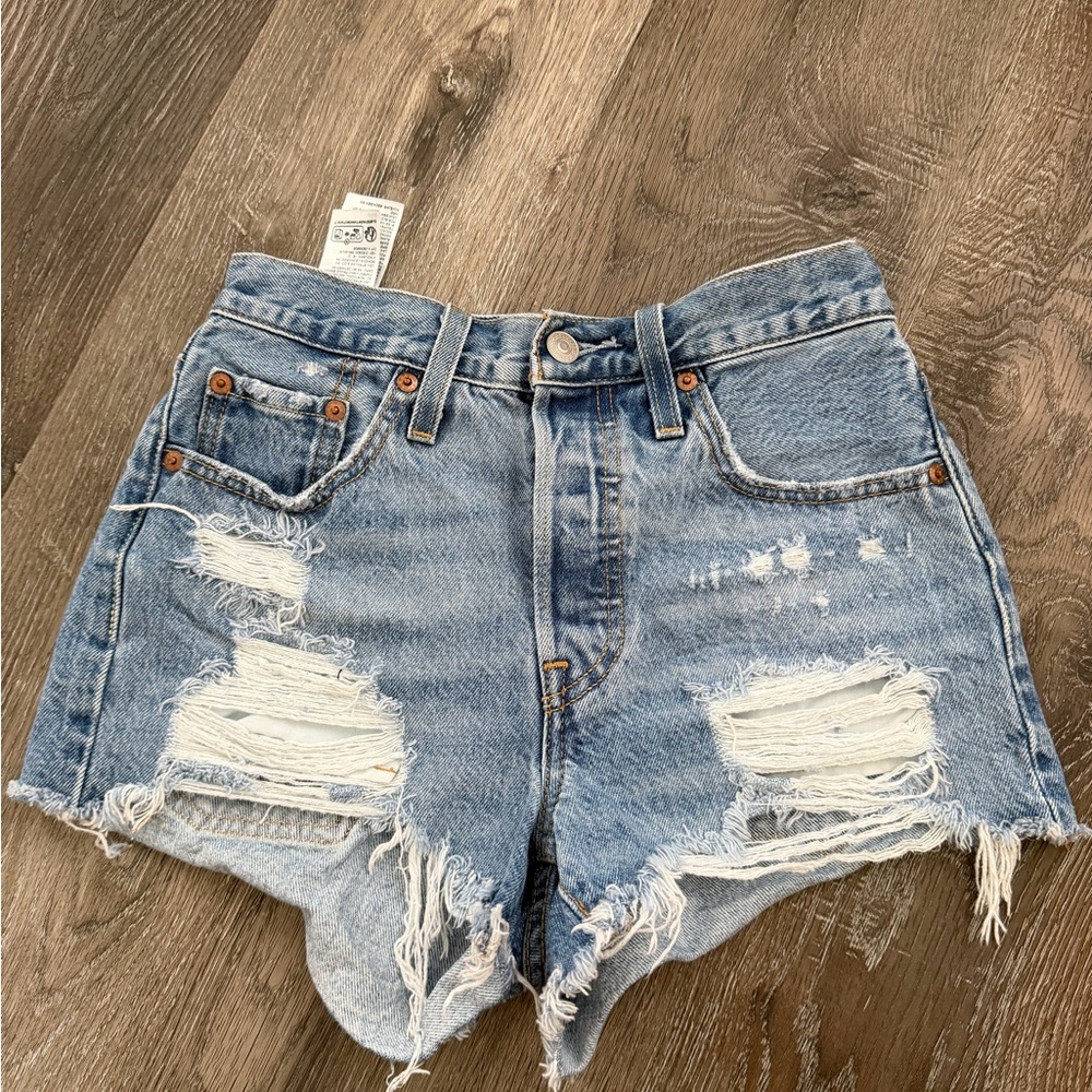 Distressed Levi 501 Shorts